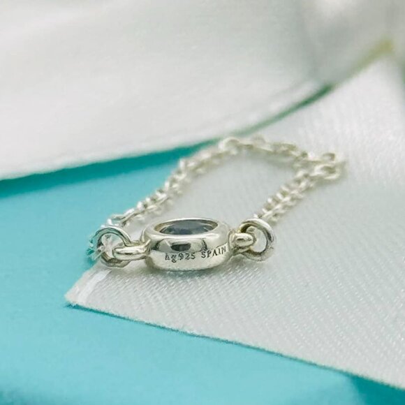 Tiffany & Co. SS Aquamarine CBTY Color by the Yard Ring Size 6 EUC - Picture 6 of 9